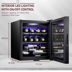 12 Bottle Compressor Wine Cooler Refrigerator w/Lock | Large Freestanding Wine Cellar | 41f-64f Digital Temperature Control Wine Fridge For Red, White