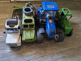 4 toy cars trucks