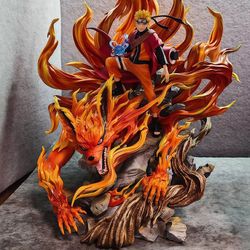 Naruto Uzumaki & Kurama Figure 43cm β Naruto Shippuden Anime PVC Statue Collectible Display Model Gift