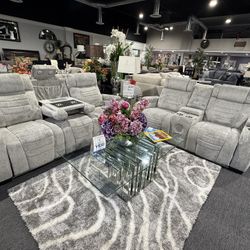 2 Pc Sofa And Loveseat With Speakers And LED Lights 