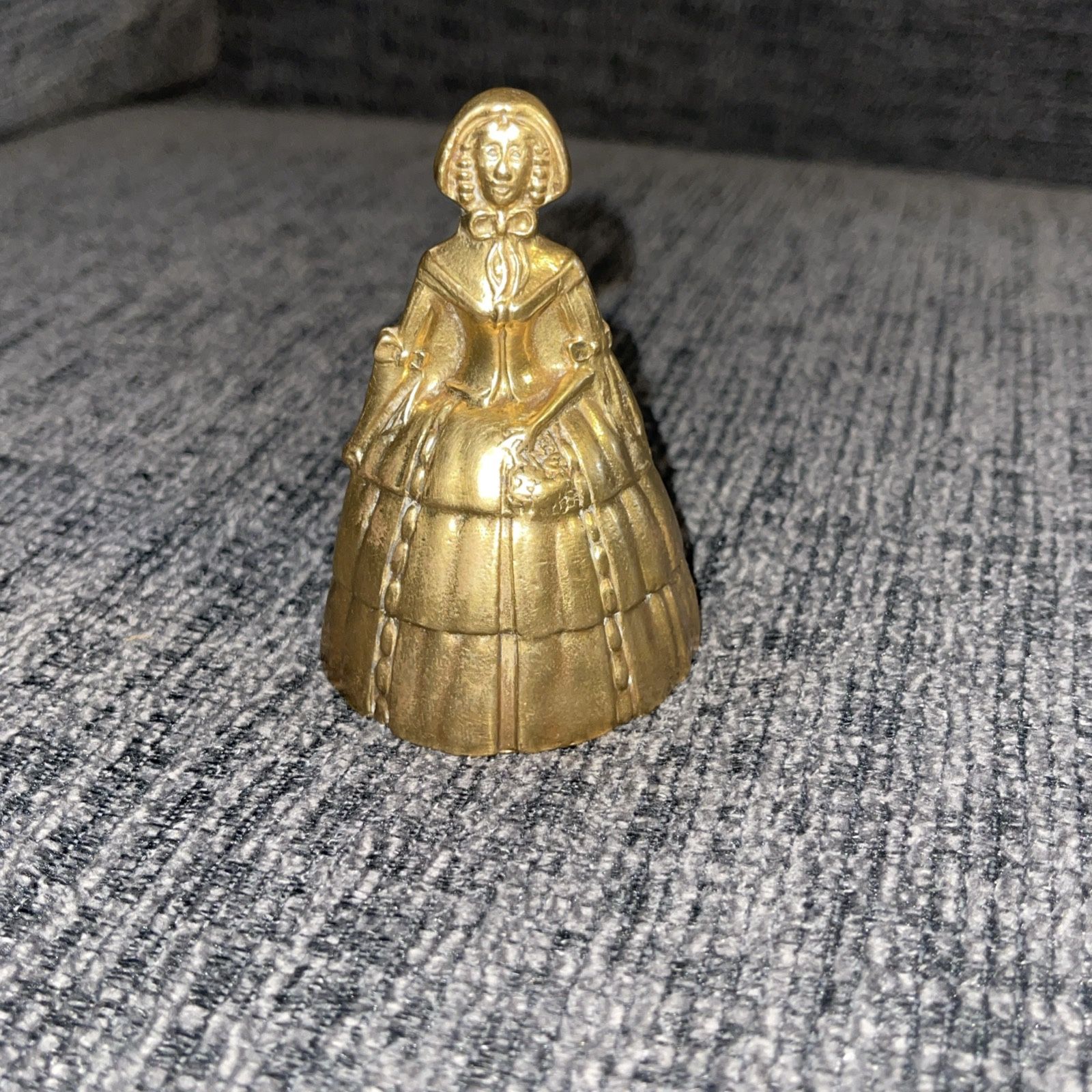 Antique Solid Brass Table Bell Lady In Dress 3 ” made in England#26 