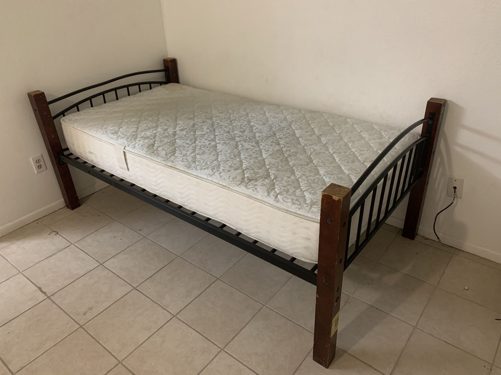 Twin bed-mattress and frame