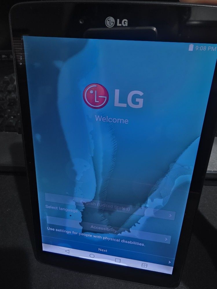 LG Tablet, 8.5" x 5"