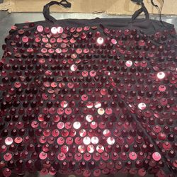 City Chic Plus Size Disco Red Top Size S 