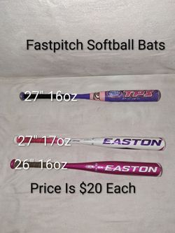 3 Fastpitch Softball Bats (Price Is $20 Each)