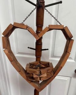 Handmade Wooden Heart Wall Planter or Hanging Basket just $5