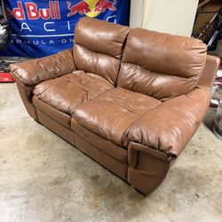 Brown Leather Couch / Loveseat 