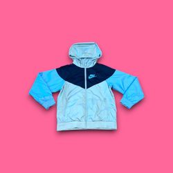 Nike sportswear full zip color block windbreaker jacket blue youth medium 