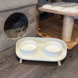 Cat Ceramic Bowls with Stand