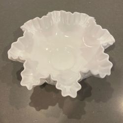Milk Glass Serving Bowl 