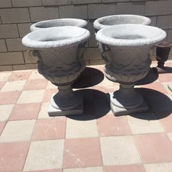 New Flower Pots Made Out Of Cement Beautiful Yard Decoration 