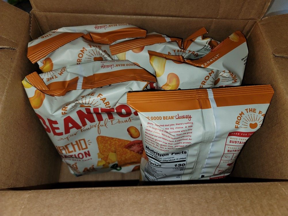 Beanitos Nacho Nation White Bean Chips Snack 4.5 Ounce, Pack of 5