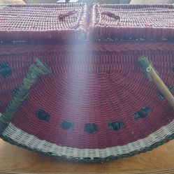 Vintage Wicker Watermelon Picnic Basket 