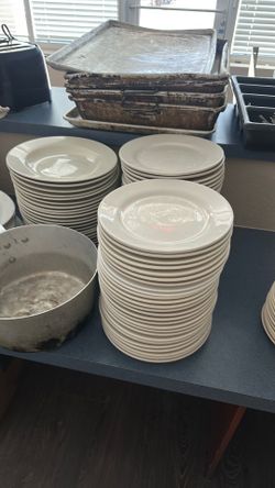 white rim porcelain plates
