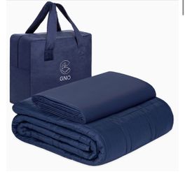New GnO White weighted blanket for adults with bamboo cover - 11kg|200 x 220 cm - 100% cool organic cotton