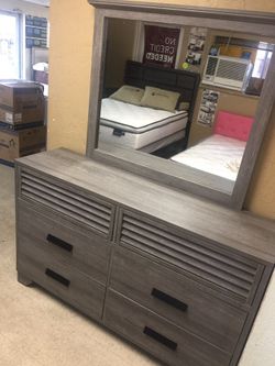 Gray Dresser/Mirror