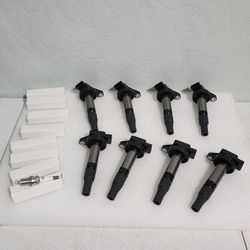 8X Ignition Coil +8X Iridium Spark Plug OEM for Land Rover Jaguar V8 UF519 UF533