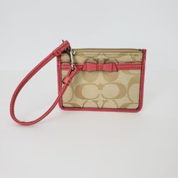 Coach Canvas/Leather Wristlet/Key Change