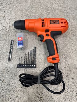 Black & Decker Corded Drill/Driver & Drill Bits