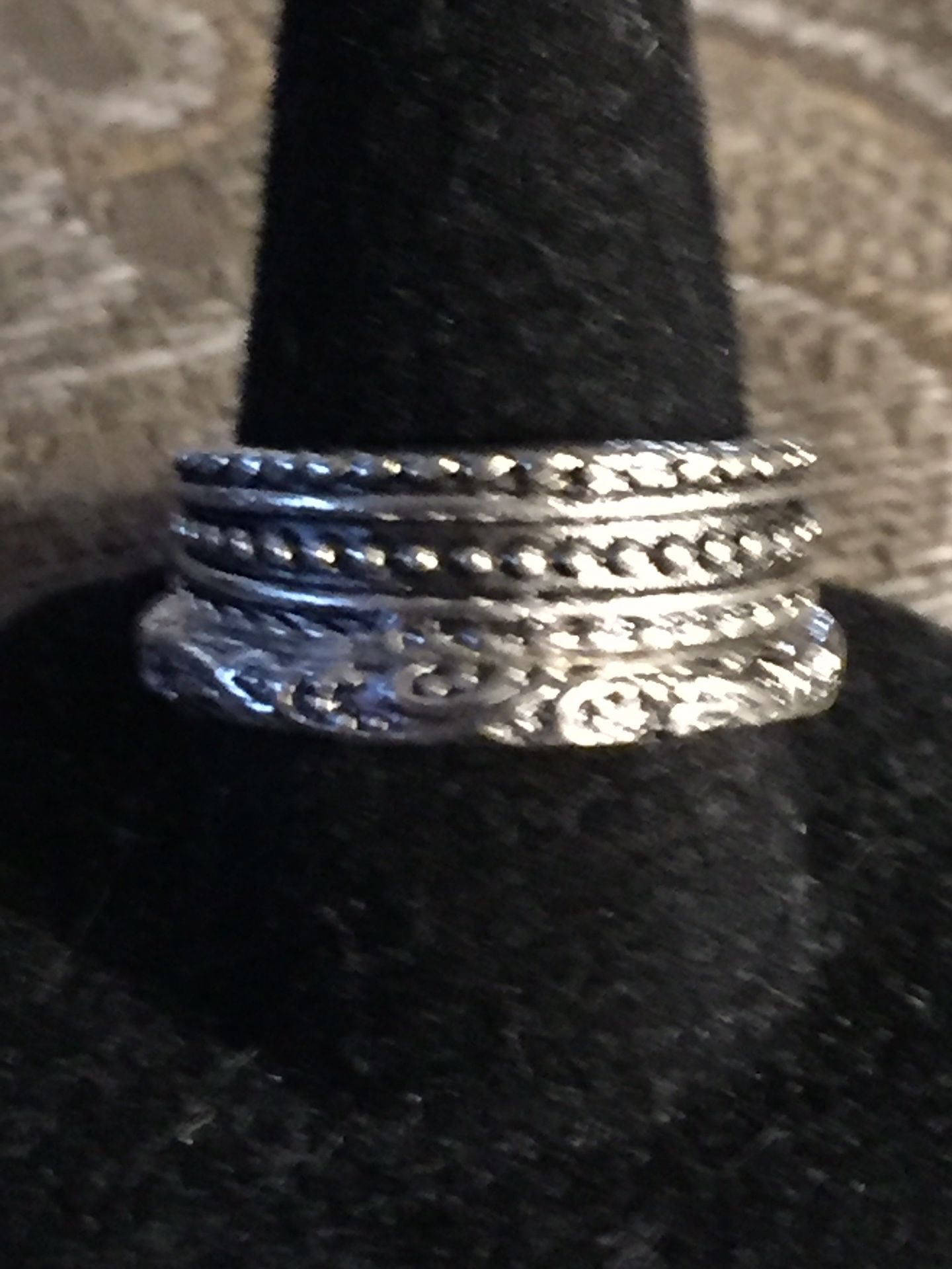 Silver Eternity Flower band Ring set