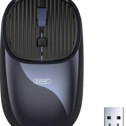 Wireless Mouse, Silent Click 2.4G USB Ergonomic Portable Cordless Mice 2400DPI (5 DPI Adjustable) wi