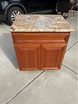 Granite Top Kitchen Island Cabinet