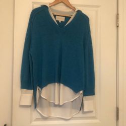 This is a Brochu Walker The Looker Layered V-Neck sweater in a blue color