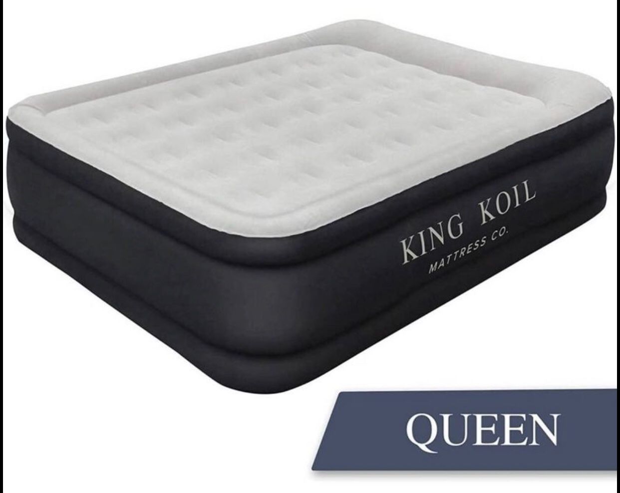 NEW! King Koil Luxury Air Mattress QUEEN with Built-in Pump for Home, Camping & Guests - 20”