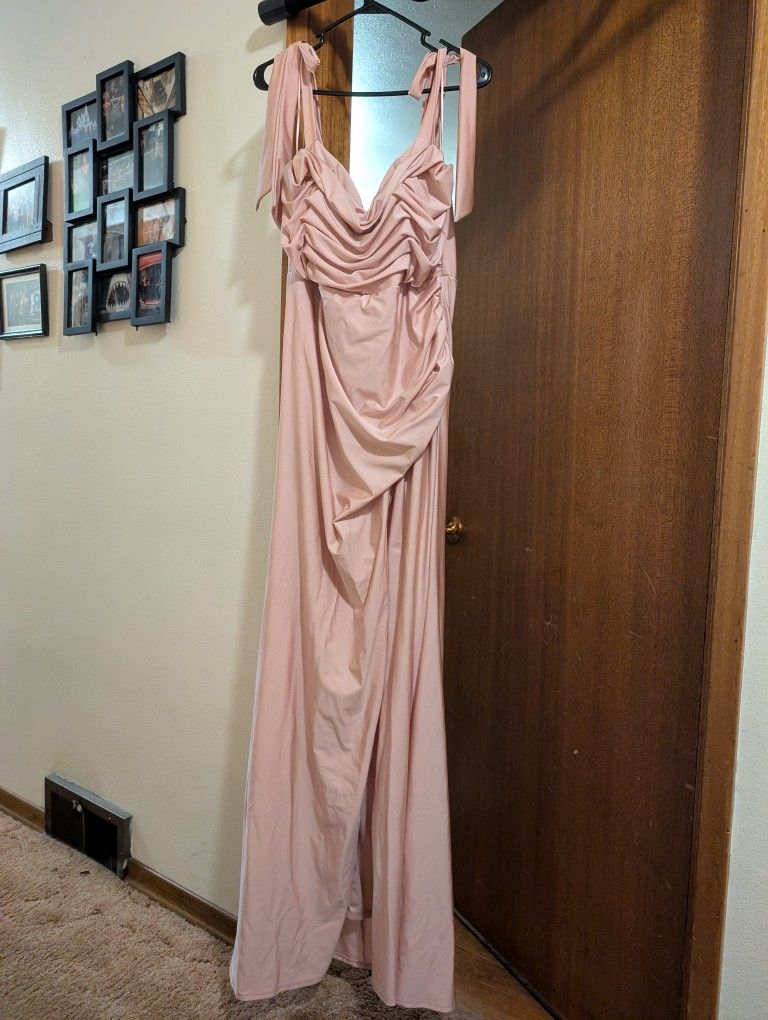 Shimmery Dusty Pink Formal Dress
