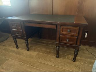 Solid Wood Executive Desk – Dark Cherry Finish