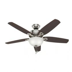 Hunter Ceiling Fan 30 In X 14 In It's An Excellent Condition Wood And Metal Chrome And They Have All The Pieces