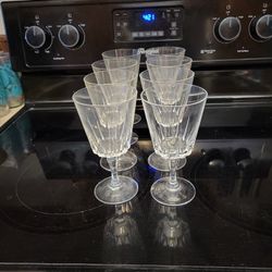 Set Of Eight 6.5" Crystal Wine Glasses