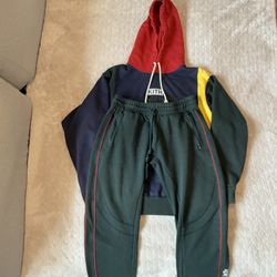 Kith Colorblocked Rugby Navy/Multi Hoodie and Sweatpants