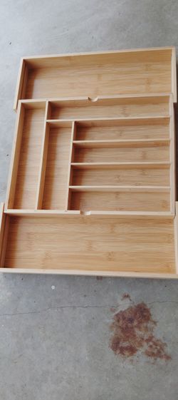 Natural Bamboo Kitchen Draw Organizer