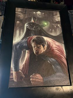 Batman Superman Wall Painting 