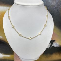 14k MOTHER PEARL FLOWER CHAIN