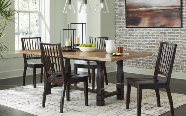Charterton Two tone Brown Dining Table and 4 Chairs,All Products : American Fashion Style Bags On Sale