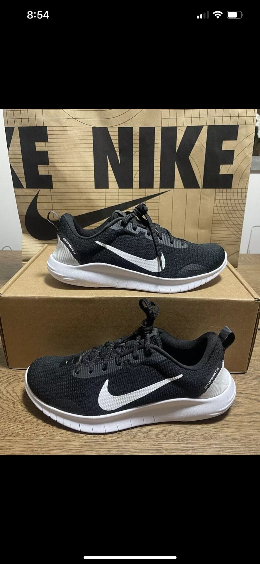 Nike Flex Experience Run 12 Running Training Shoe Black/ White