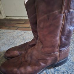 Justin Marble Roper Deerlite Leather Boots Size 12 $25 Expensive Brand