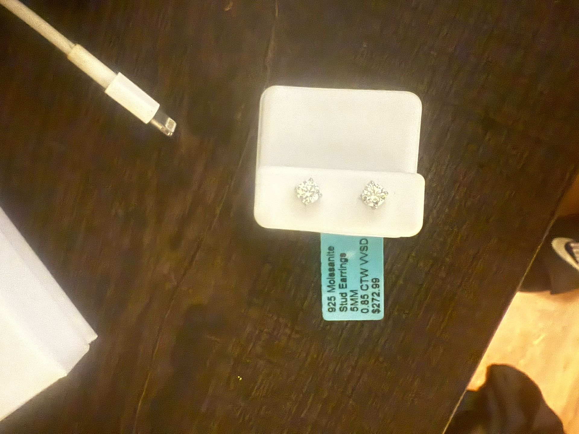 Sterling Silver Diamond Earrings 