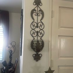 Two Decorative Wall Candle Holders
