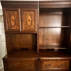 Dark brown/cherry hutch