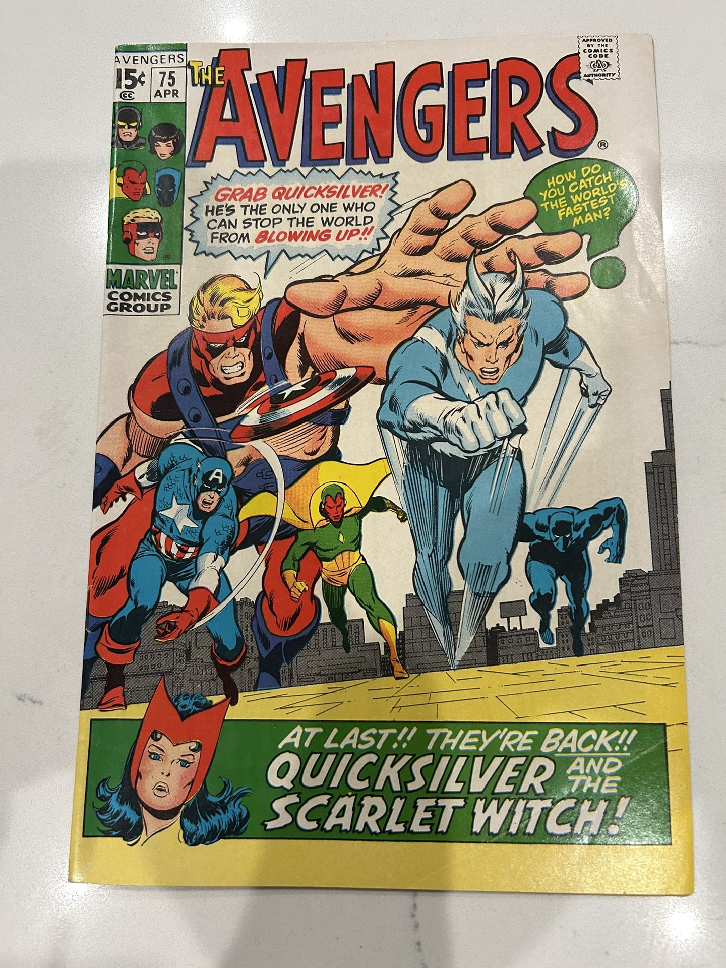 Avengers #75 April 1970, FN/VF, Scarlet Witch returns, 1st Akron