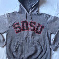 Mens Sz Medium SDSU San Diego State Aztecs Gray Pullover Hoodie Sweater