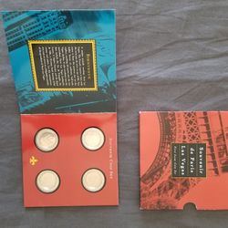 SOUVENIR DE PARIS LAS VEGAS FIRST EDITION COIN SET CASINO TOKEN PROOF SET 1999