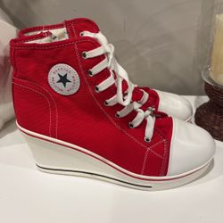 RED PLATAFORM ANKLE BOOTS Zise 7