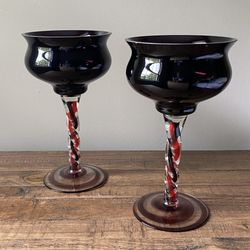 Two Vintage made in Poland Glass