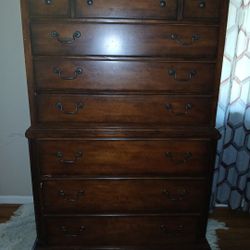Tall Wooden 7 Drawer Dresser