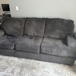 Ashley Couch And Oversized Chair And  Ottoman -Grey And Modern 