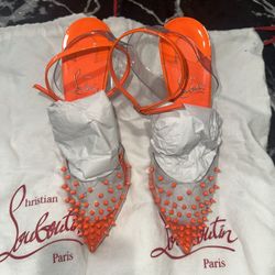 Christian Louboutin Spikoo Pump 100 Neon Orange 